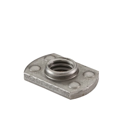 Zoro Select Tab Weld Nut, 3/8"-16, Steel, 0.655 in Wd, 0.999 in Lg, 0.13 in Ht, 1000 PK 37NWP2